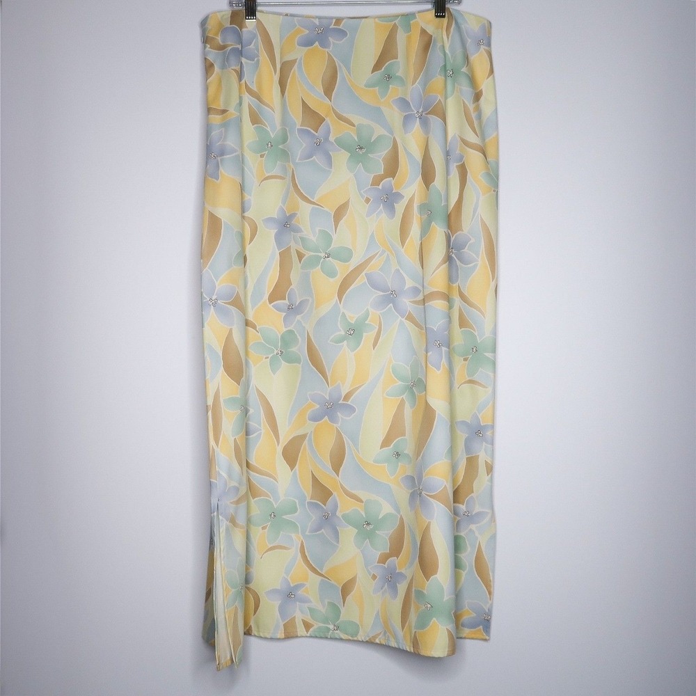 Talbots Womens Tropical Maxi Skirt 18 Floral‎ Hawaiian Modest Beach 90s Vacation